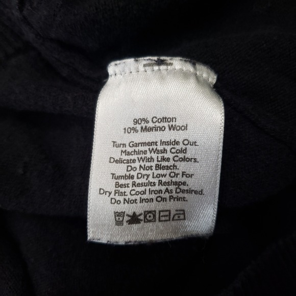 Eddie Bauer Mens Black Cotton Merino Wool 1/4 Zip Sweater L Minimalist Outdoor - Picture 5 of 5